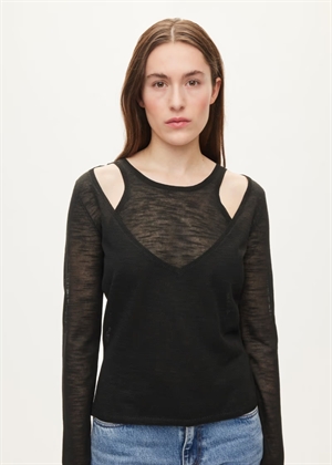 Drama knit bluse Black Oval Square 